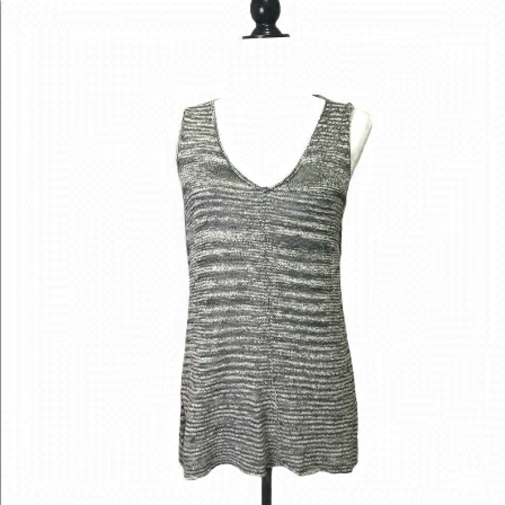 WHITE + warren marled gray knitted sleeveless